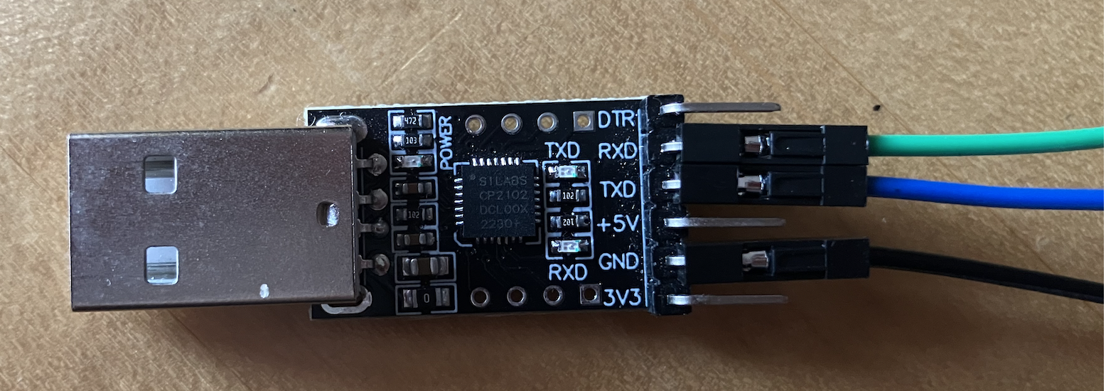 jumpers connected to usb-serial