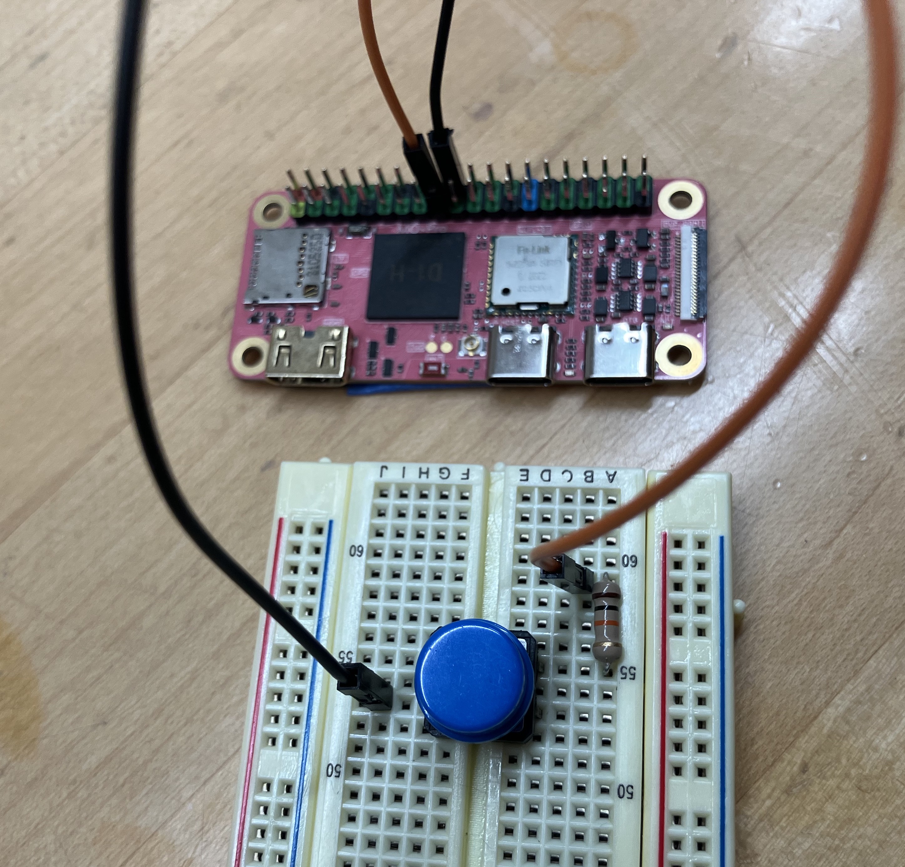 Button with pull-up resistor circuit