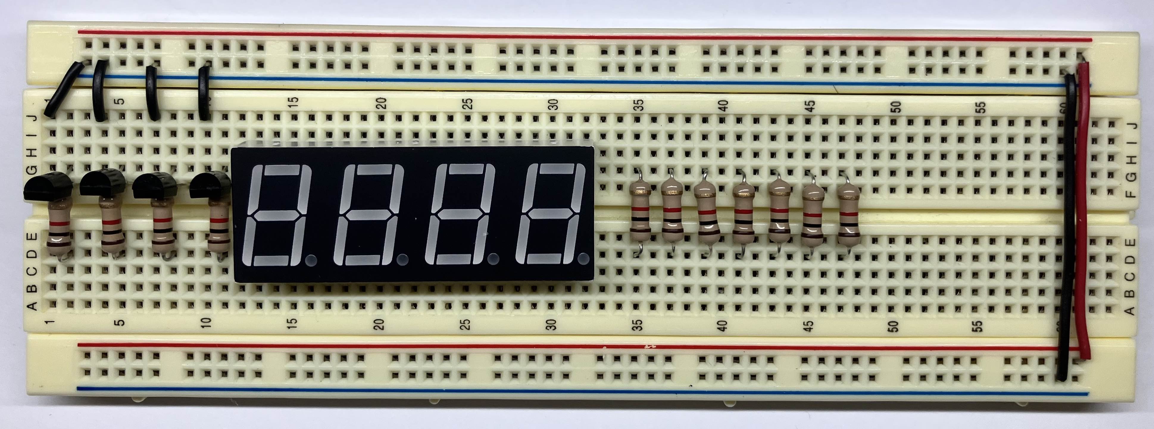 Wired breadboard with components