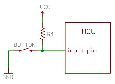 Button with pull-up resistor diagram