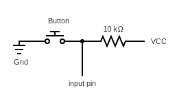 Button with pull-up resistor diagram