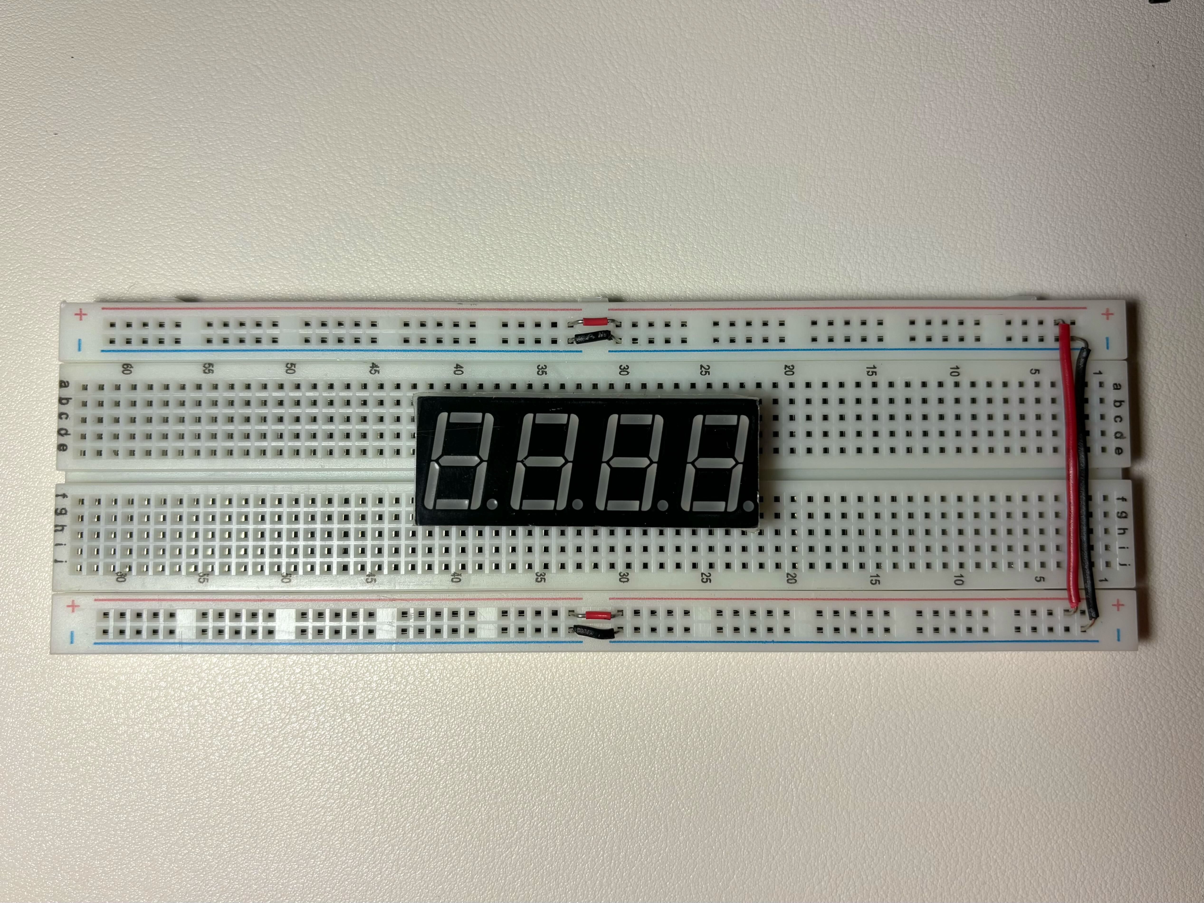 Breadboard with tied rails