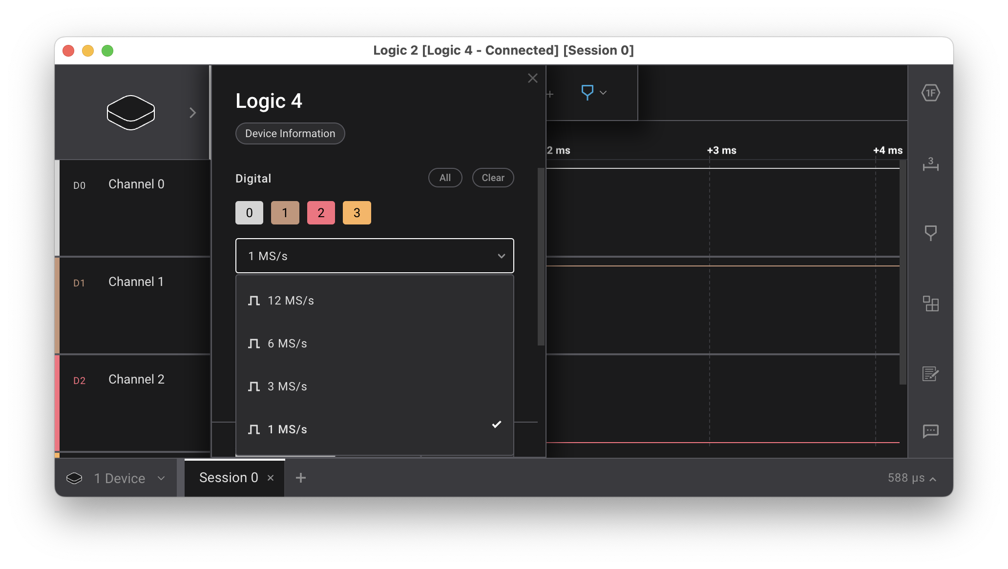 Logic2 sample rate